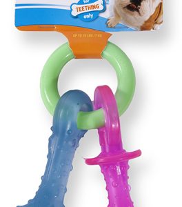 Nylabone puppy chew bijtring speen / bot puppyspeelgoed bacon