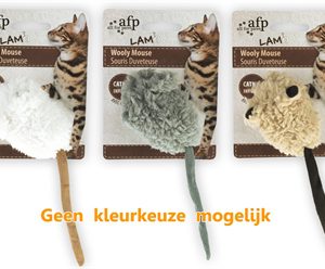Afp wooly mouse lamswol met piep en catnip assorti