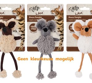 Afp mouse dangler lamswol met catnip assorti