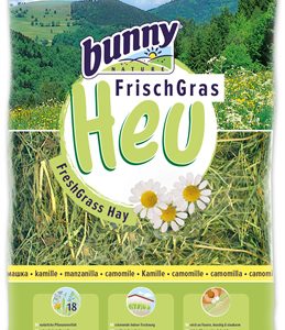 Bunny nature vers gras hooi met kamille