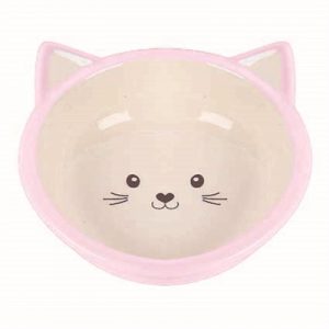 Happy pet voerbak kitten roze / creme