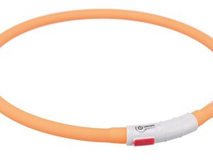 Trixie lichtgevende halsband hond usb siliconen oplaadbaar oranje