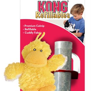 Kong kat pluche eend geel catnip