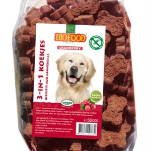 Bf petfood 3 in 1 hondenkoekjes met cranberry