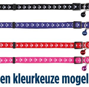 Trixie halsband kat print poot elastisch assorti