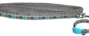Little rascals puppy halsband met lijn blauw