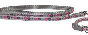 Little rascals puppy halsband met lijn roze