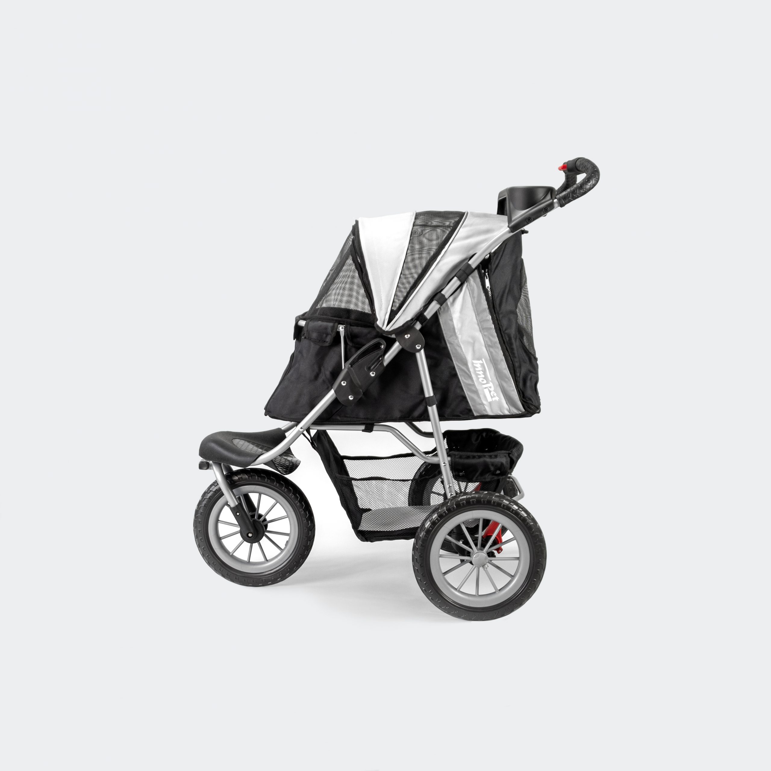 Supercomfortabele HONDENBUGGY Comfort EFA - kleuren zwart/zilver & zwart/rood