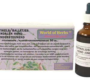 World of herbs fytotherapie testikel / balletjes indalen hond