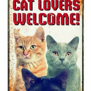 Plenty gifts waakbord blik cat lovers welcome