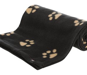 Trixie barney fleece hondendeken zwart / beige ass