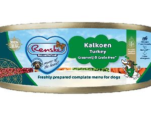 Renske hond vers vlees kalkoen graanvrij