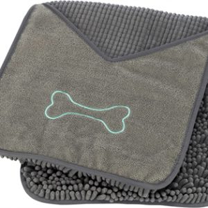 Trixie microvezel handdoek met insteekzakken grijs