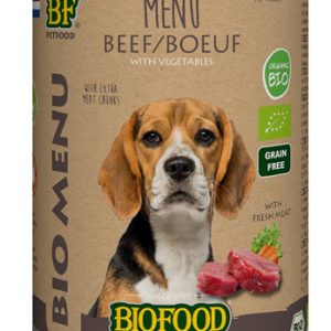 Bf petfood organic hond rund menu blik