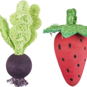 Trixie speelbal set biet / aardbei hout / loofah