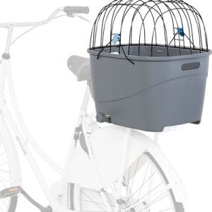 Trixie fietsmand voor bagagedrager met draadkoepel kunststof grijs