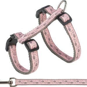 Trixie kattentuig met riem grijs / roze