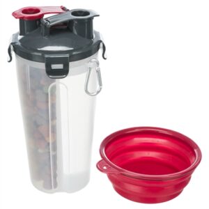 Trixie waterfles / voerfles inclusief reisbak kunststof / silicone