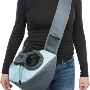 Trixie buikdrager sling draagtas lichtgrijs / lichtblauw