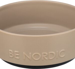 Trixie be nordic voerbak hond keramiek/ rubber taupe