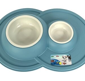 Happy pet mad about pets voerbak / drinkbak volcano dubbel lichtblauw