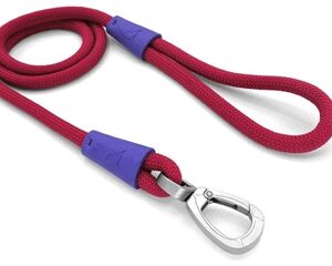 Morso hondenriem regular rope gerecycled red velvet rood