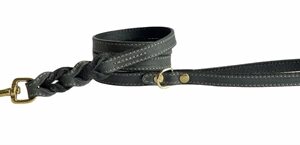 Sazzz hondenriem passion braided classic leer zwart