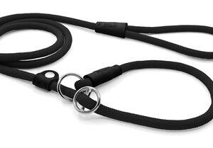 Morso hondenriem retrieverlijn soft rope gerecycled zwart