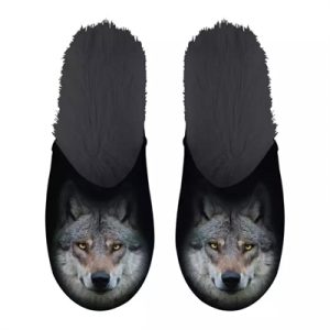 Pantoffel wolf zwart