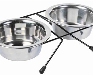 Trixie voer / waterbak-set rvs / metaal