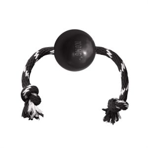 Kong extreme bal met touw zwart / wit
