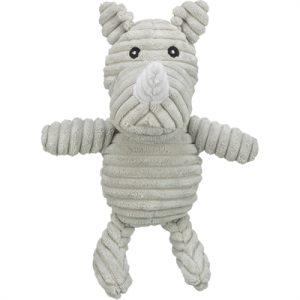 Trixie neushoorn ribstof pluche grijs
