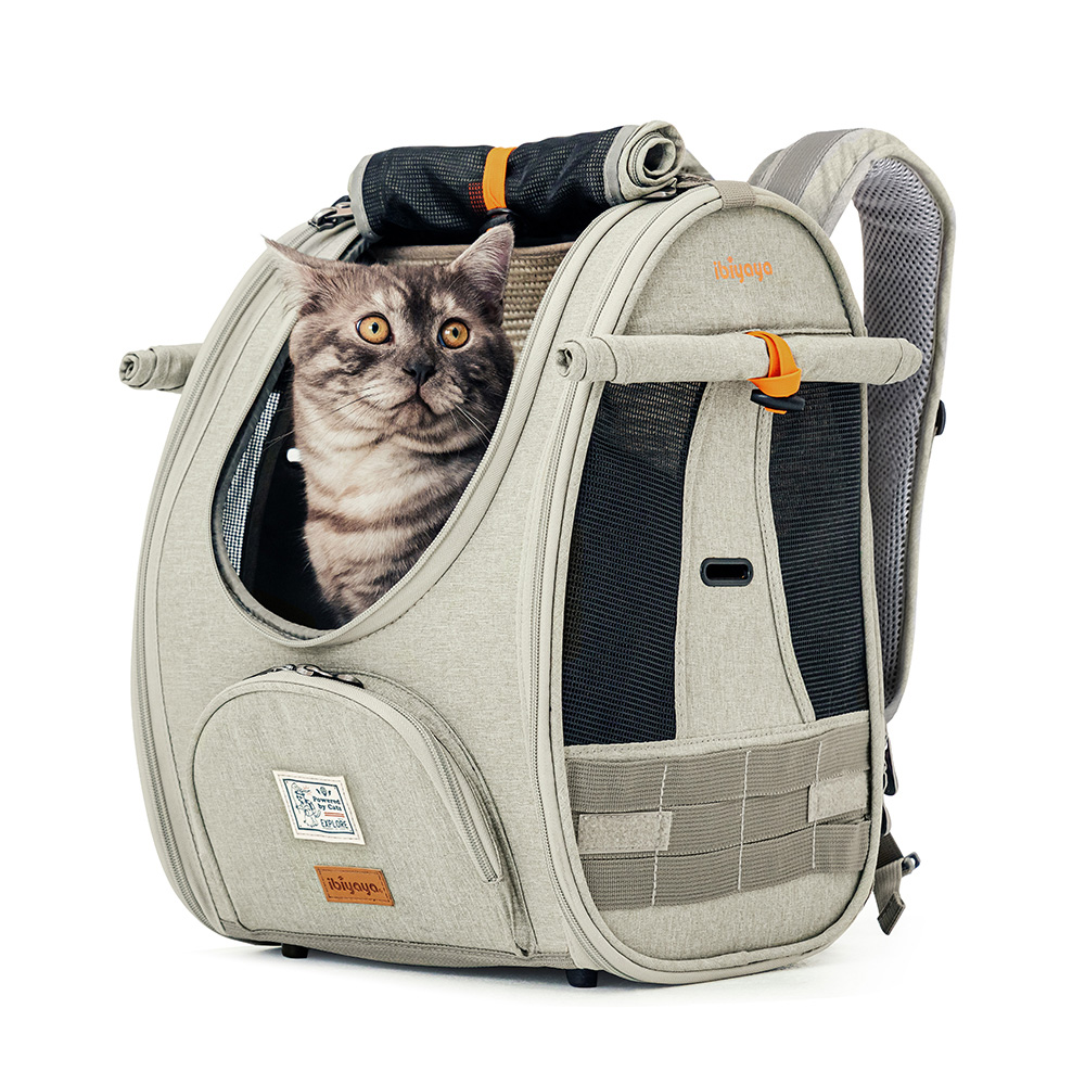 Pawlen Opvouwbare Kattentransportbox Voor 2 Katten - Comfortabele Draagtas Hond & Kat Grijs