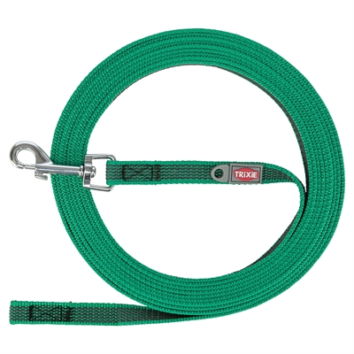 Trixie sleeplijn met rubber bekleed zonder handlus groen